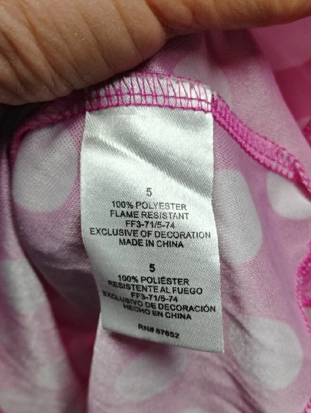 Disney Hot Pink Minnie Mouse Nightgown Polka Dot Dressup Costums Black Belt 5 - Picture 5 of 7